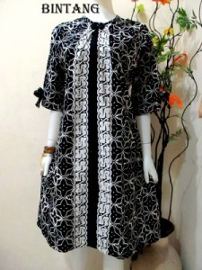 dress batik monocrome panjang